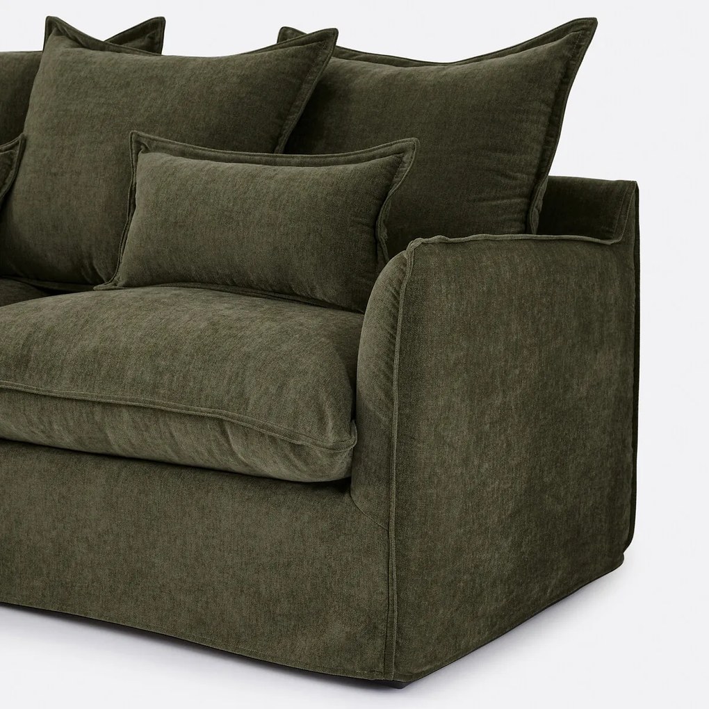 Hoekbank links, afneembare hoes, 4 zits, in gevlekt polyester, ODNA