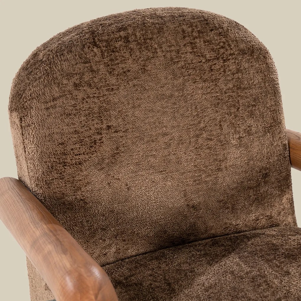 Fauteuil Met Hout Bruin