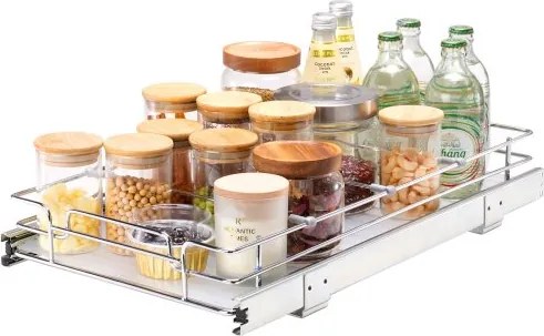 VEVOR Uitschuifbaar Kruidenrek (310x533x85 mm) Keukenkastje met Schuiflade Kruidenrek Keukenkastje Organizer Onderkastplank 340x563x185 mm (Installatieafmetingen)