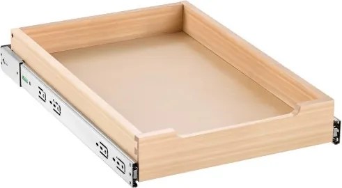 VEVOR Uitschuifbare kastorganizer met lade (356 x 533 x 76 mm) met softclose-mechanisme, houten schuiflade aan de onderkant en zijkant, voor keuken, voorraadkast, badkamer