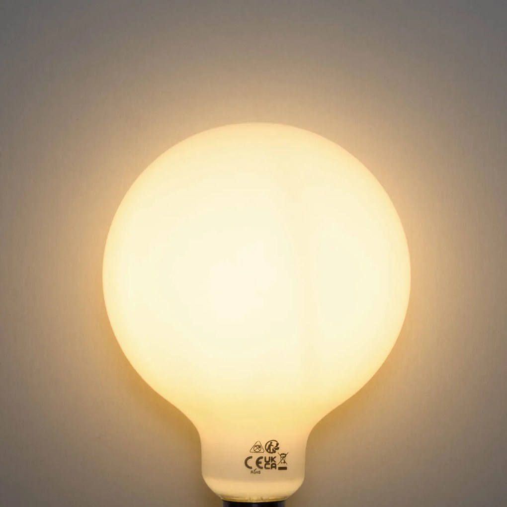 Set van 5 E27 dimbare LED lampen opaal G125 5W 450 lm 2700K