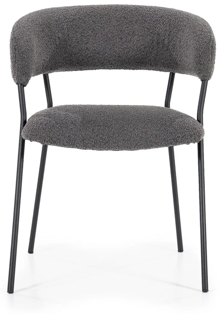 Eleonora Luka Eetkamerstoel Boucle Stof Antraciet