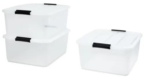 Topbox opbergbox - 30 l - Kunststof - Transparant - 3 stuks