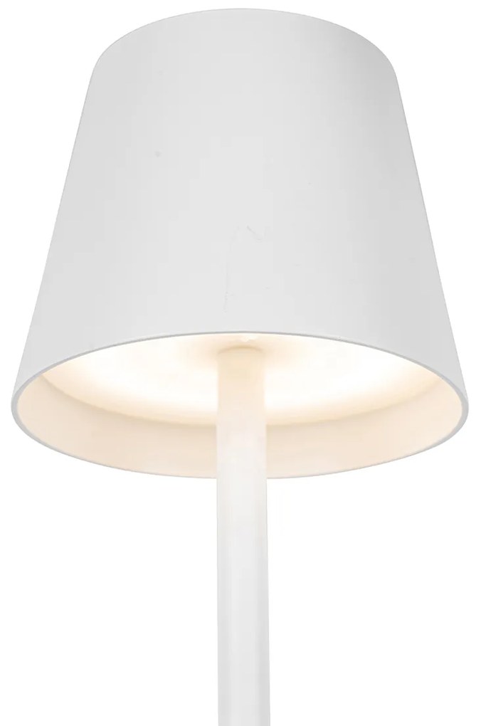 Buiten vloerlamp wit incl. LED met touch dimmer oplaadbaar - Janet Design IP44 Buitenverlichting Lamp