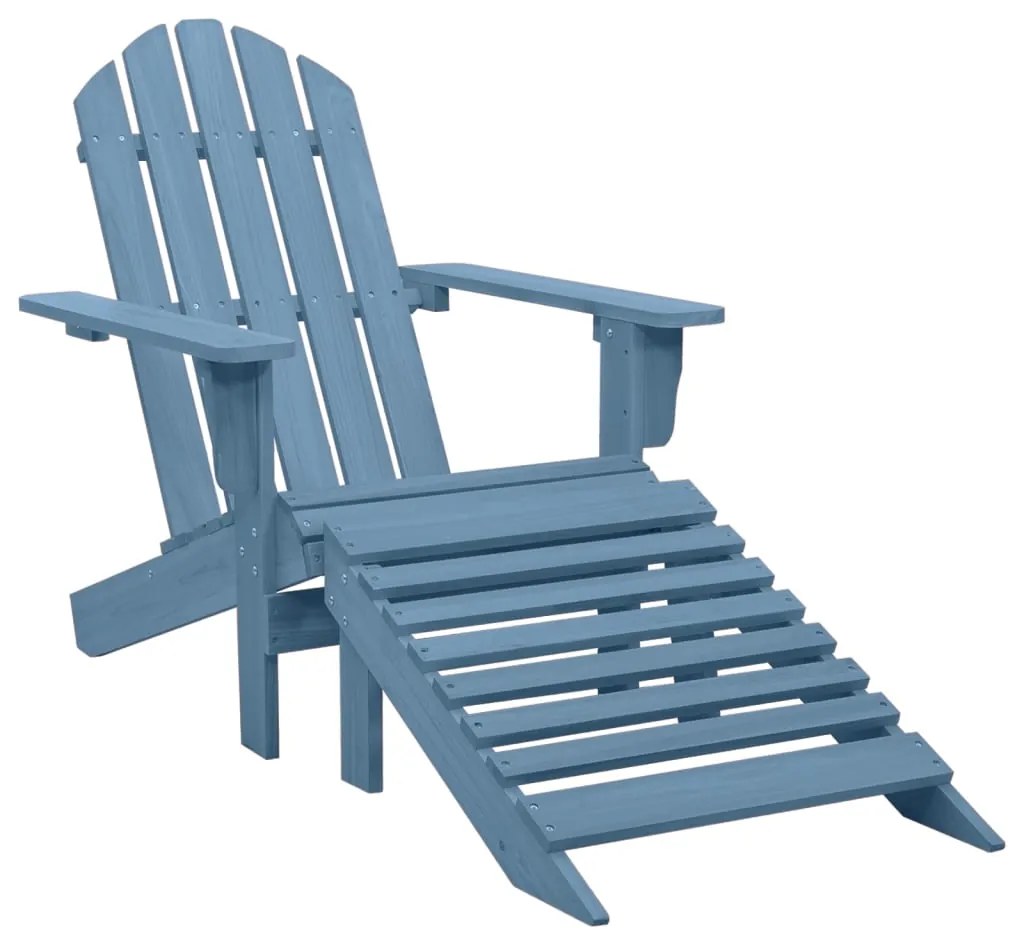 vidaXL Tuinstoel Adirondack met voetenbank massief vurenhout blauw