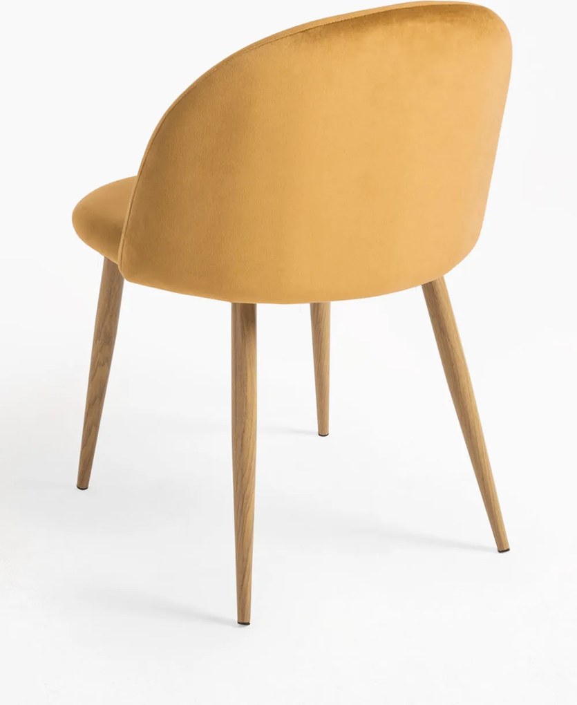 Set 4 Vint Fluwelen Stoelen