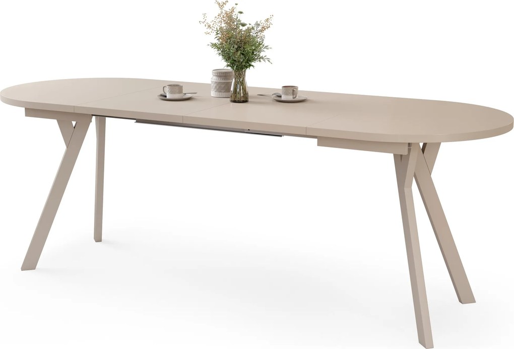 Mazzoni ALMO Kasjmier / kasjmier poten - OVALE UITSCHUIFTAFEL 140-240 cm VOOR 10-12 PERSONEN