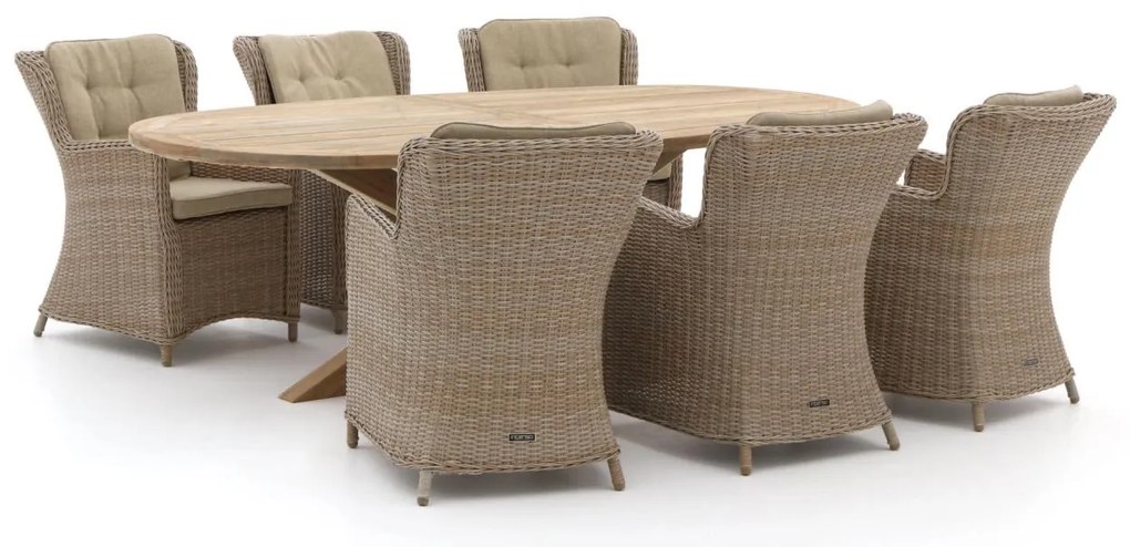 Intenso Milano/ROUGH-Y Ellips 240cm dining tuinset 7-delig