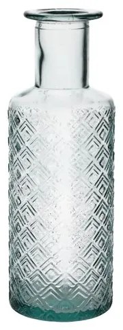 Fles met reliëf, gerecycled glas