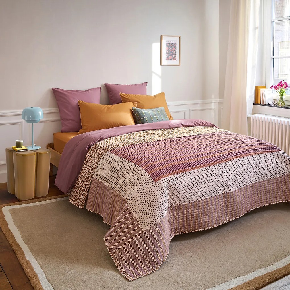 Gewatteerde sprei met patchworkprint in gewassen katoen, NAHRO