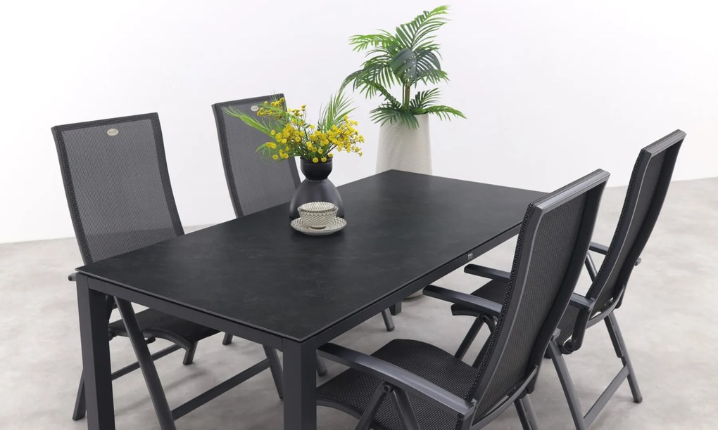 Hartman Valentino/Chaneo verstelbare tuinset - 180x90 cm. - 5-delig