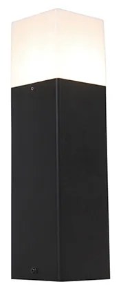 Staande buitenlamp zwart met opaal witte kap 30 cm - Denmark