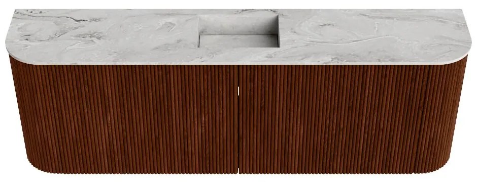 Mondiaz Joya DLux 125cm toiletmeubel ronding links/rechts ruby met wastafel faye midden zonder kraangat glace