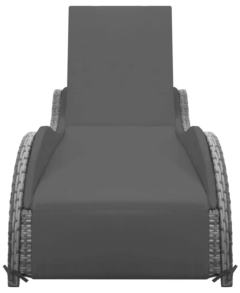 vidaXL Ligbed met kussen poly rattan antraciet
