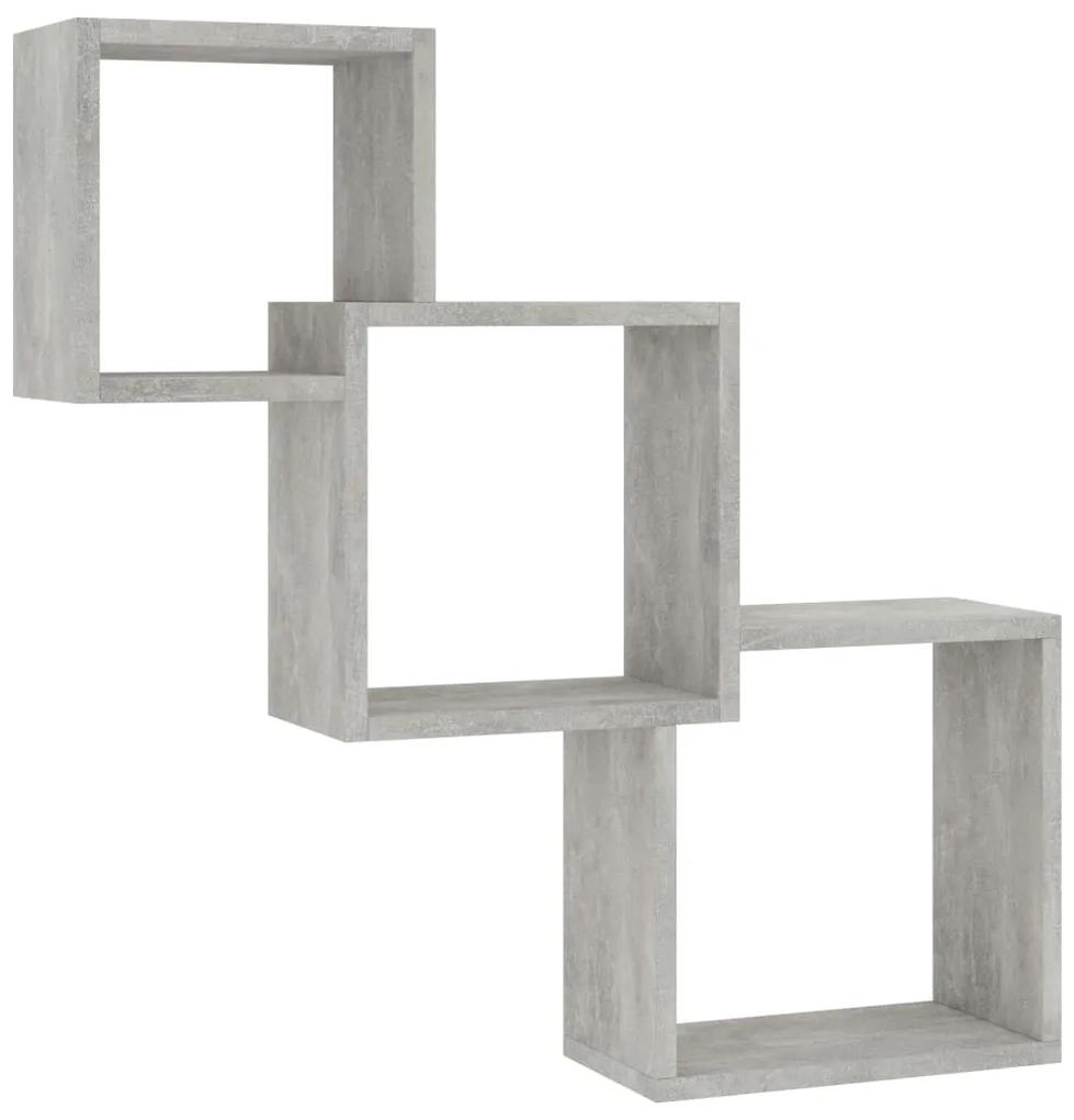 vidaXL Wandschappen kubus 84,5x15x27 cm bewerkt hout betongrijs