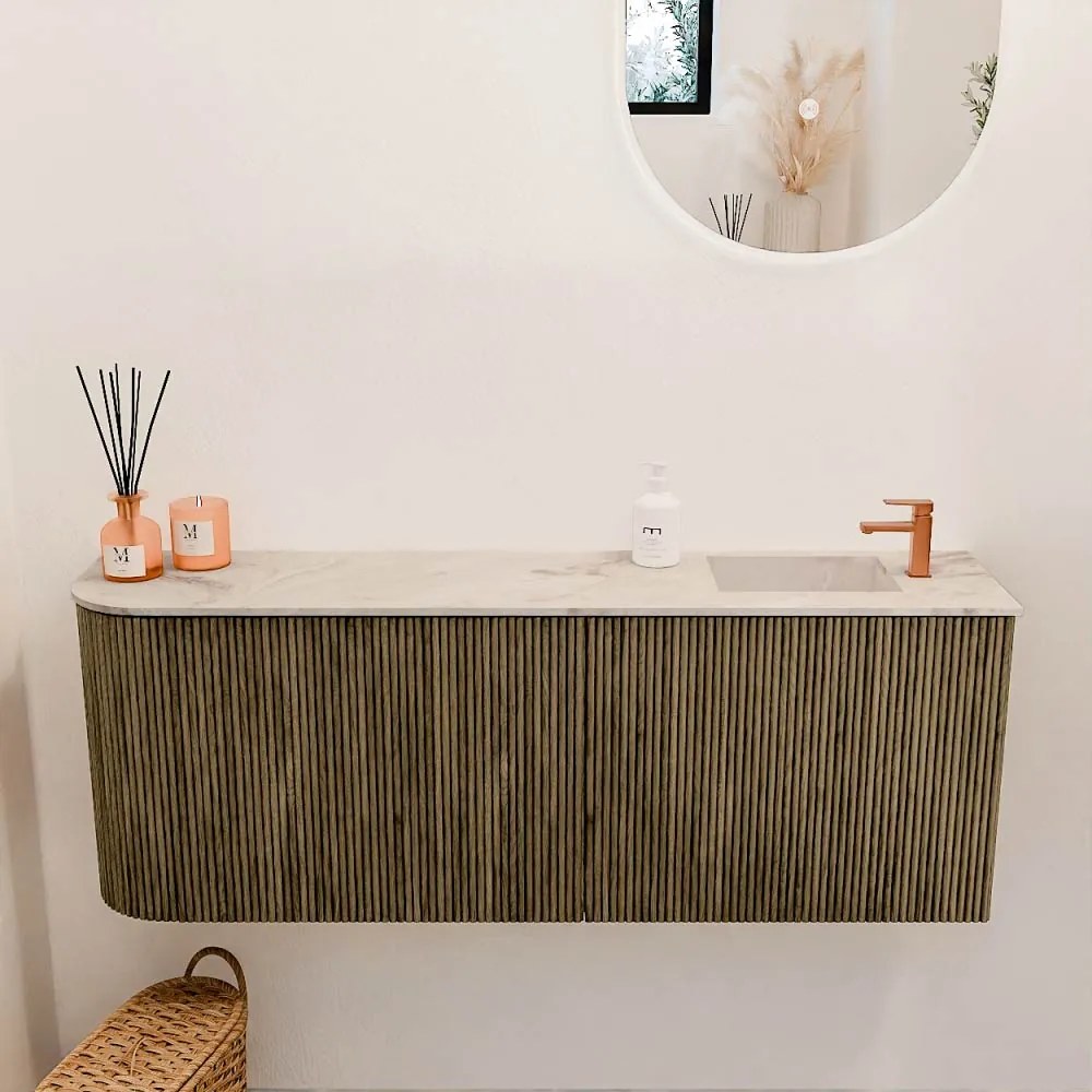 Mondiaz Joya DLux 110cm toiletmeubel ronding links dusk met wastafel faye rechts 1 kraangat frappe