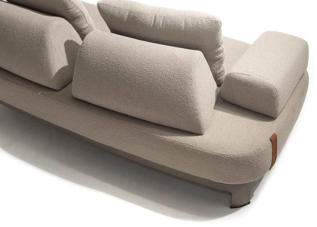 4 Seasons Outdoor Santorini 4-zits loungebank terre met knuffelhoek Loungebank   bruin weerbestendig