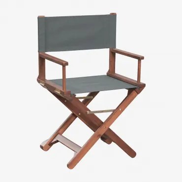 Set Van 4 Inklapbare Regisseursstoelen Voor In De Tuin Van Acaciahout Ridley Grijs – Grafiet - Sklum