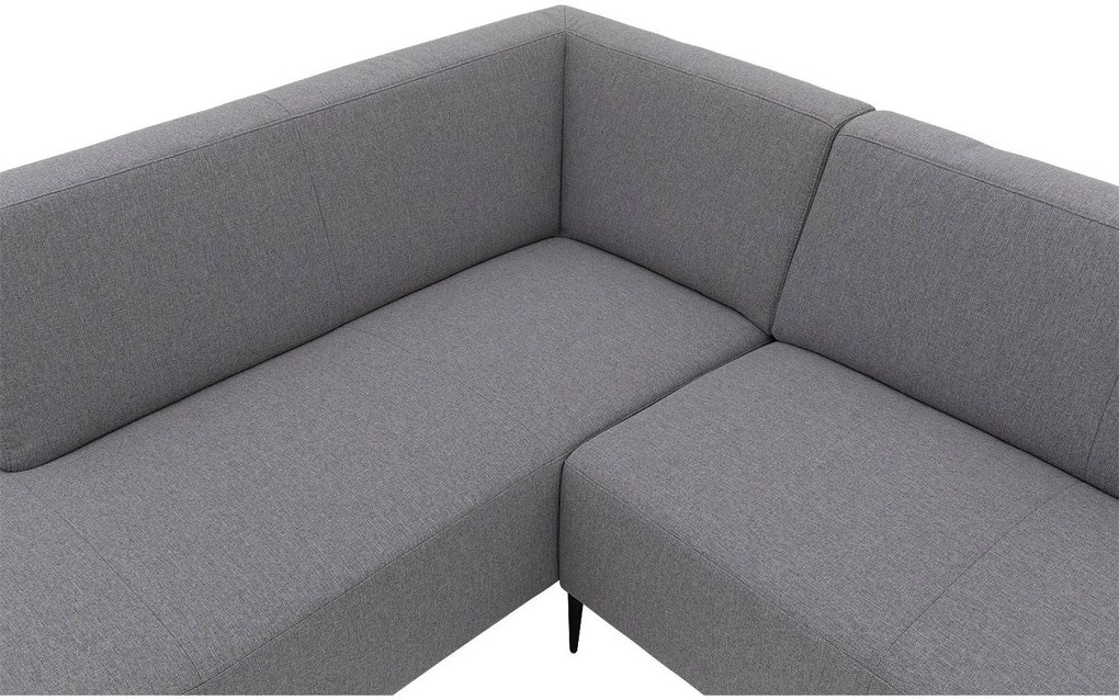 Goossens  Key West grijs, stof, 2-zits, modern design met ligelement links