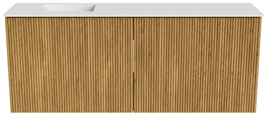 Mondiaz Joya 100cm toiletmeubel oak met wastafel faye links 1 kraangat talc