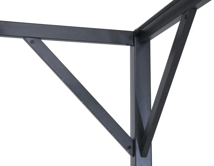 Santorini 3 x 4 m antraciet metalen terraspergolaframe Garden Point