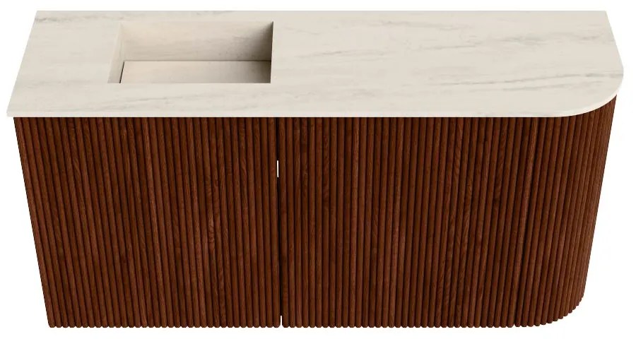 Mondiaz Joya DLux 80cm toiletmeubel ronding rechts ruby met wastafel faye links 1 kraangat meli