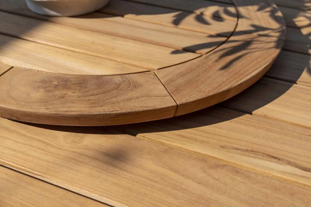 Taste by 4 Seasons Prado tuintafel terre met rond teak blad Ø 160 cm Tuintafel   bruin weerbestendig