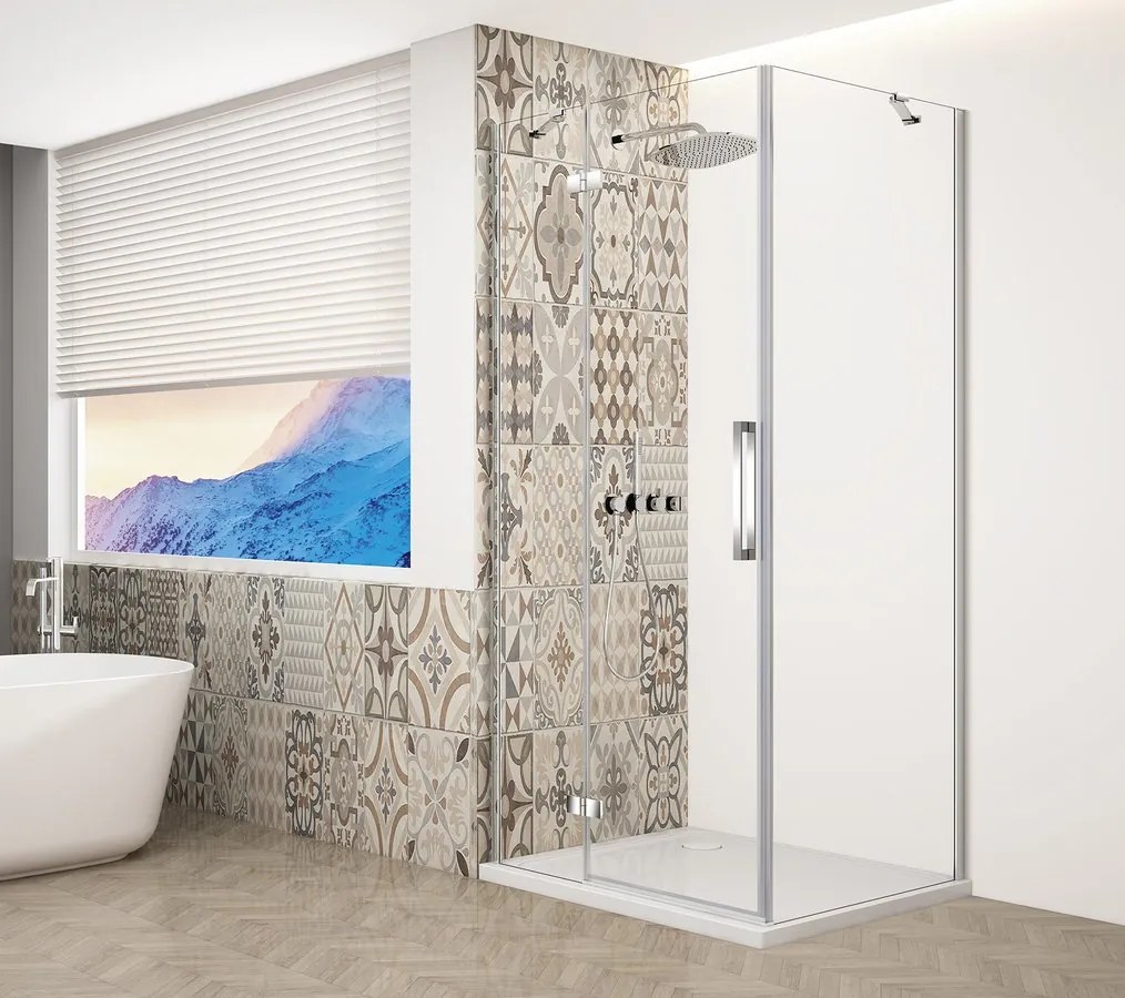 Gelco Trinity douchecabine met helder glas 120x80cm links chroom