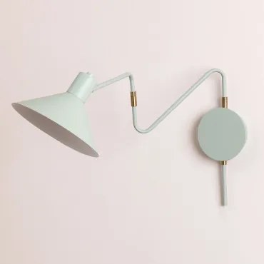Draaibare Wandlamp Van Ijzer Lizz Celadon - Sklum