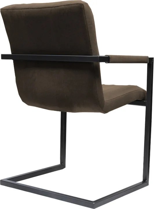 Eetkamerstoel - Lara met leuning - stof Element donkerbruin 25