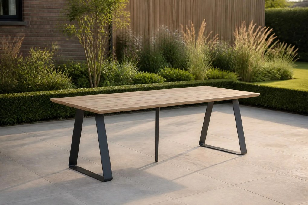 Tuinset 6 personen 240 cm Kunststof Grijs Hartman Sophie