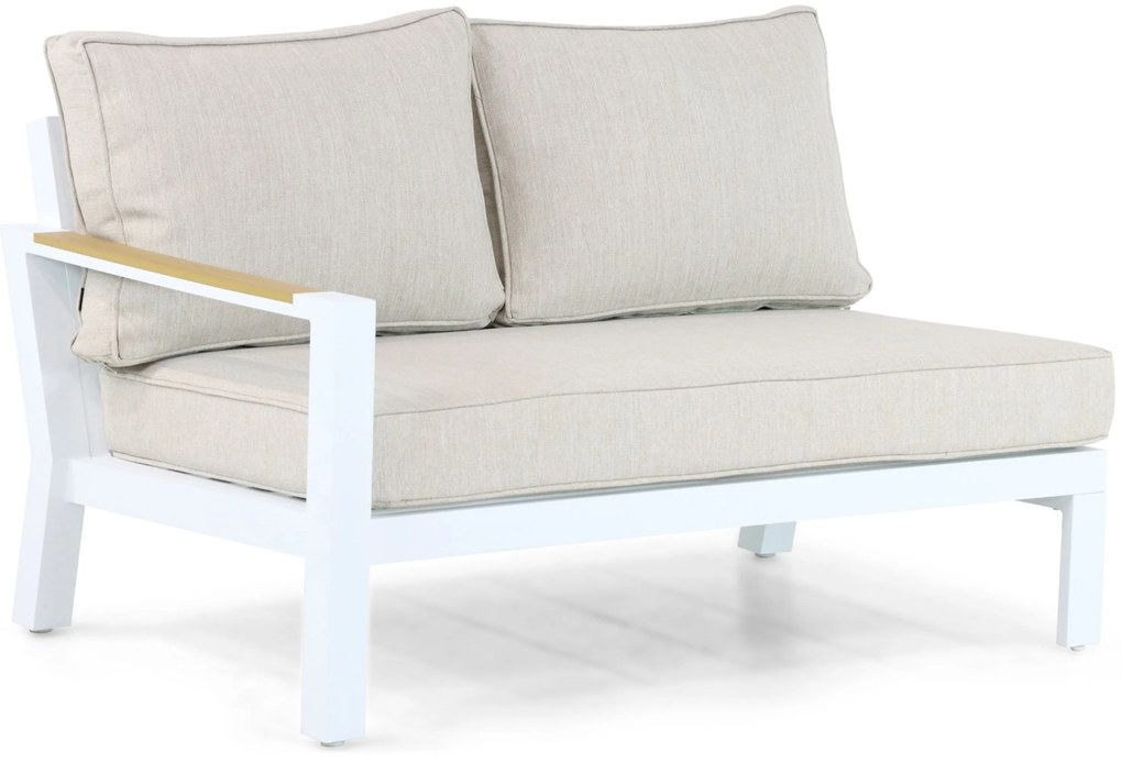 Hoek loungeset 5 personen Aluminium/Polywood (teakfinish) Wit Lifestyle Garden Furniture Bilbao