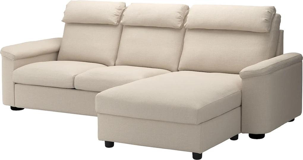 IKEA LIDHULT 3-zits slaapbank Met chaise longue/gassebol lichtbeige - lKEA
