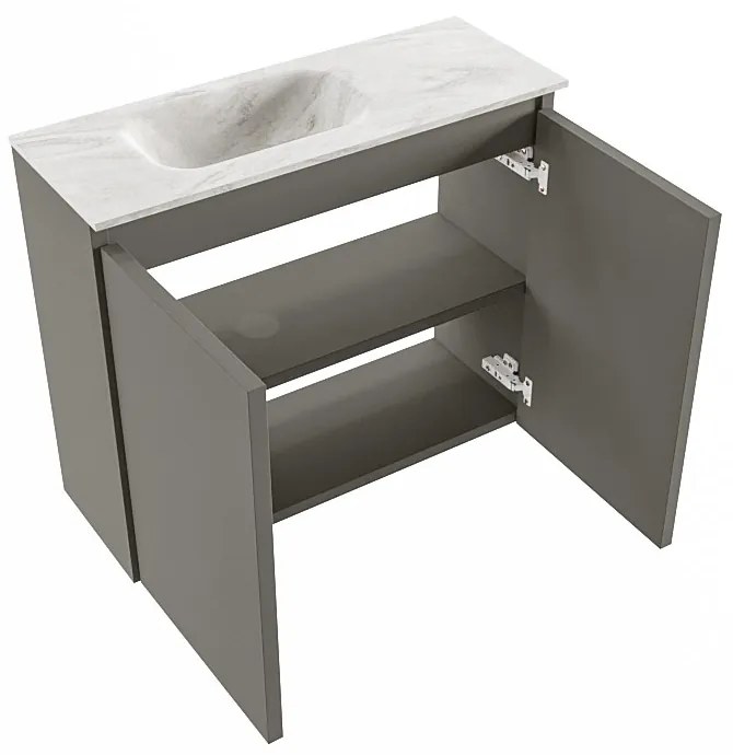 Mondiaz Ture DLux toiletmeubel 60cm smoke met wastafel ostra links zonder kraangat