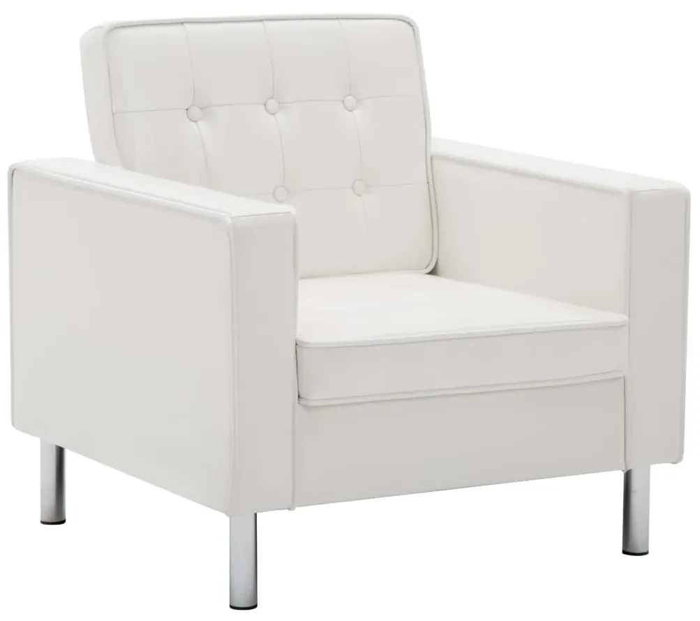 vidaXL Fauteuil kunstleer wit