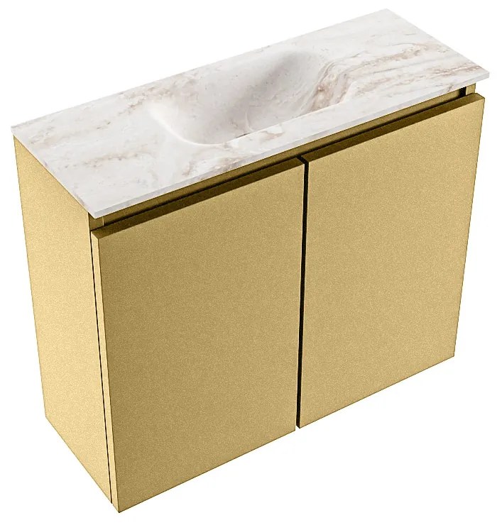 Mondiaz Ture DLux toiletmeubel 60cm oro met wastafel frappe midden met kraangat