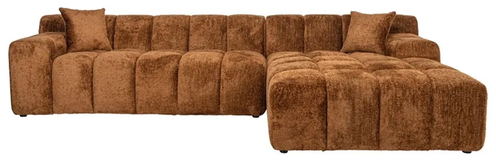 Richmond Interiors Cube Sofa Hoekbank Lovely Cinnamon Bruin 3 Zits + Lounge Rechts