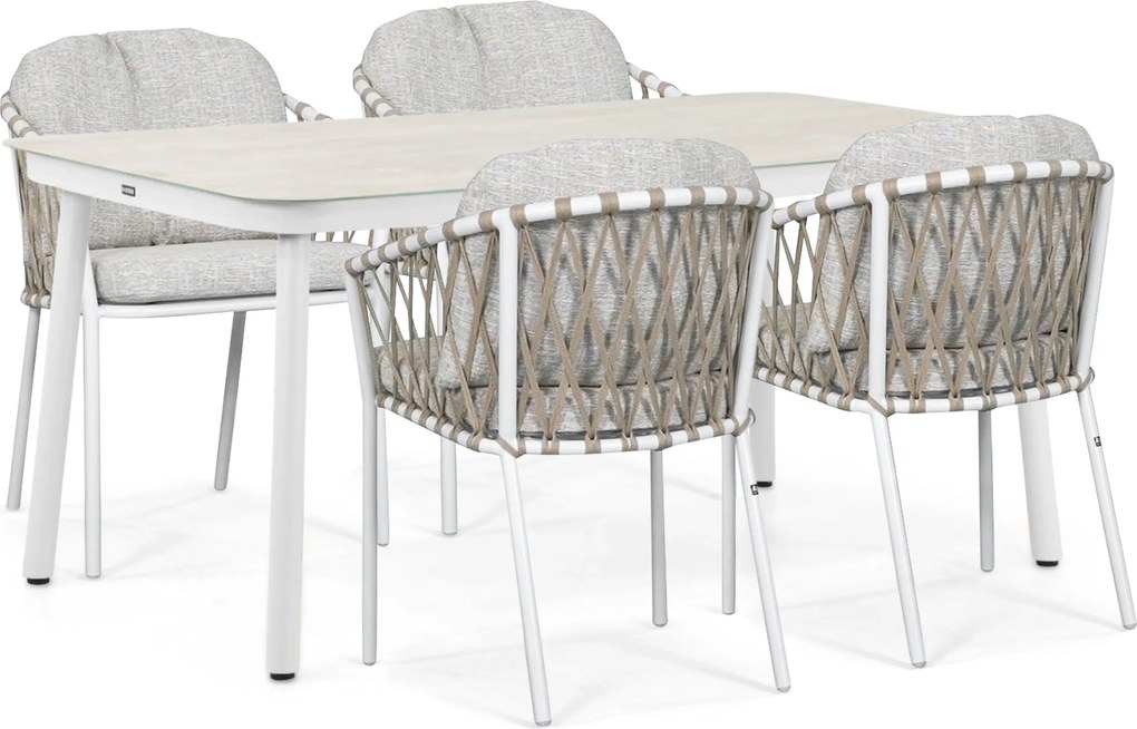 Tuinset 4 personen 160 cm Rope Wit Lifestyle Garden Furniture Morano/Tavona