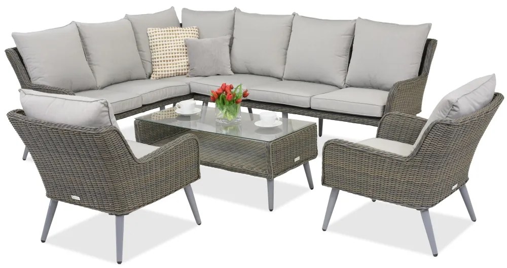 Tuinmeubelen Bilbao Hoek 7 Tuinpunt grijs