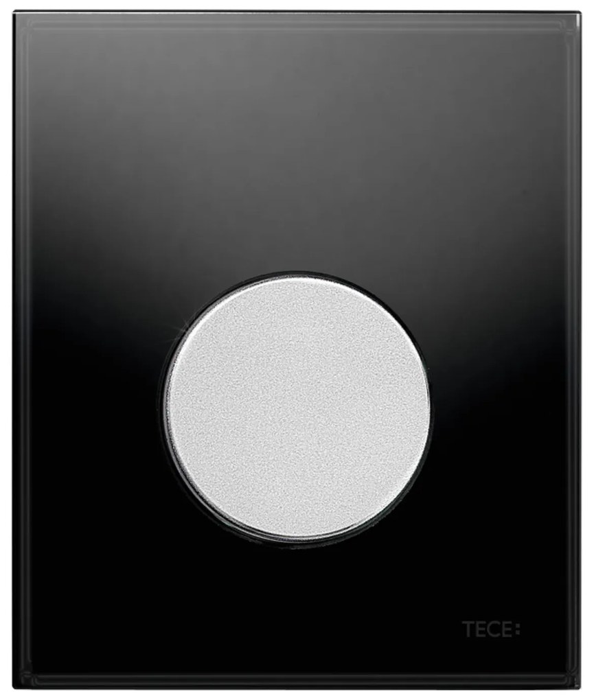 Urinoir Bedieningsplaat TECE Loop Glas Zwart 10,4x12,4 cm (met mat chromen toets)