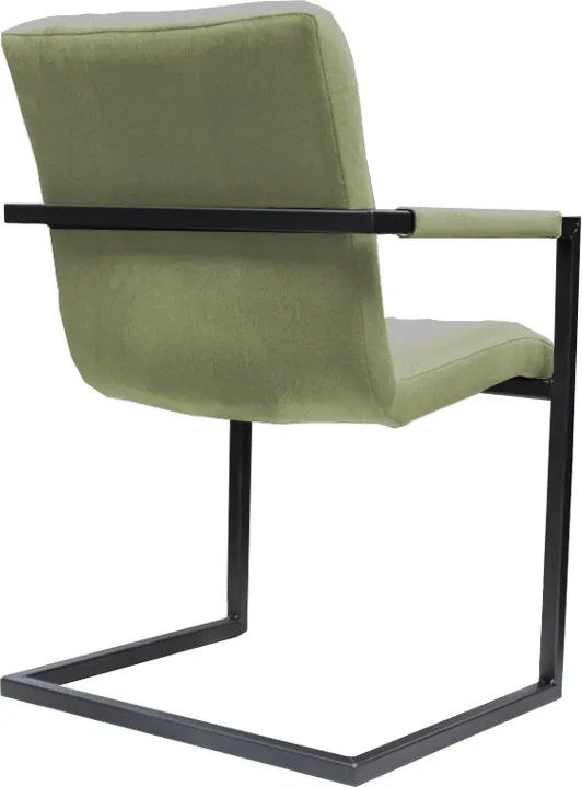 Eetkamerstoel - Lara met leuning - stof Element lichtgroen 11