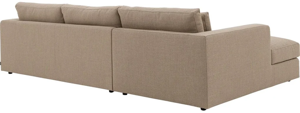 Goossens Excellent Bank Gs-1505 Met Chaise Longue bruin, stof, 2,5-zits, elegant chic met chaise longue links