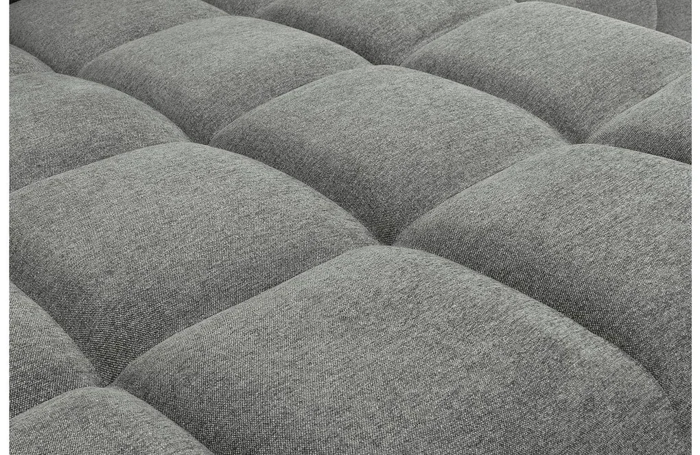Goossens Excellent Bank Kubus - 30 X 30 Cm Stiksel grijs, stof, 1,5-zits, modern design met chaise longue links