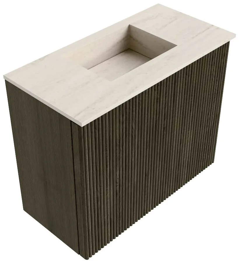 Mondiaz Joya DLux 50cm toiletmeubel shadow met wastafel faye midden zonder kraangat meli