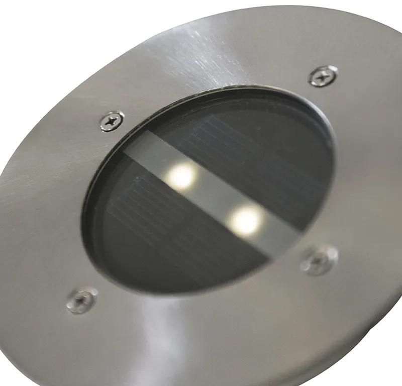 Buitenlamp met schemerschakelaar / dag-nacht sensor met bewegingsmelder LED Set van 5 Moderne grondspots staal IP44 solar - Tiny Design, Modern IP44 Buitenverlichting