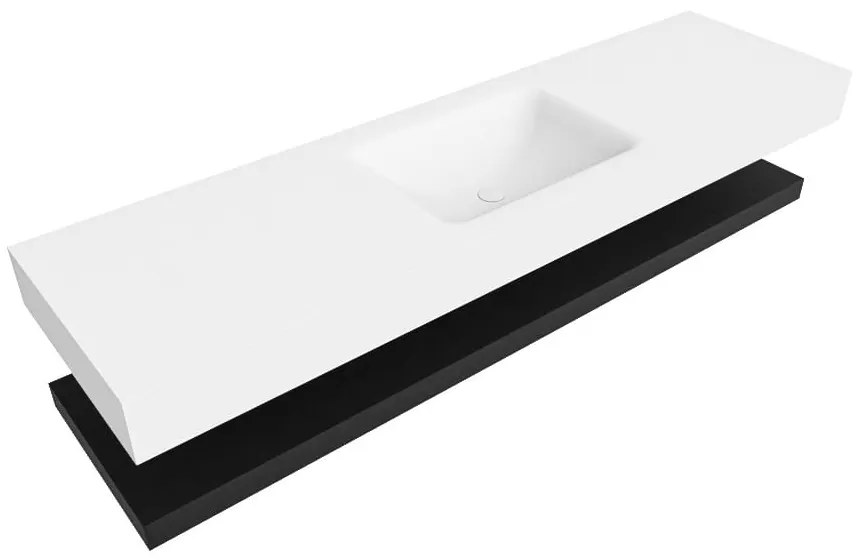 Zaro Alan badmeubel 170cm met planchet urban en vrijhangende wastafel cloud midden zonder kraangat talc