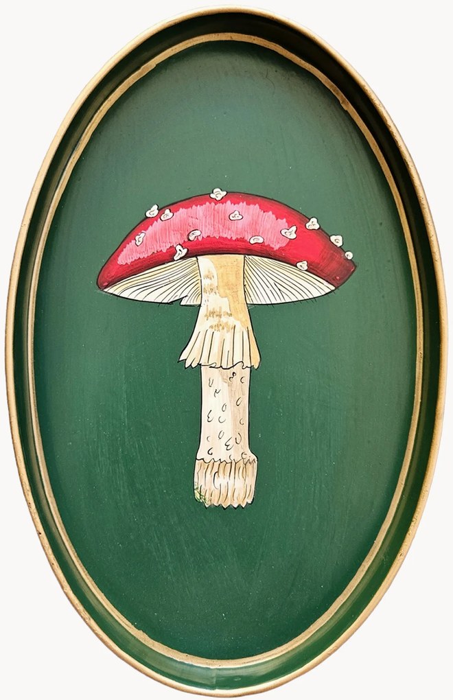 Handbeschilderd decoratief dienblad Mushroom