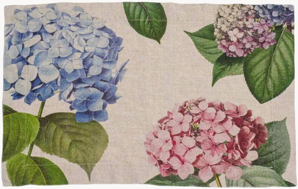 Linnen placemats Hydrangea, 2-delig