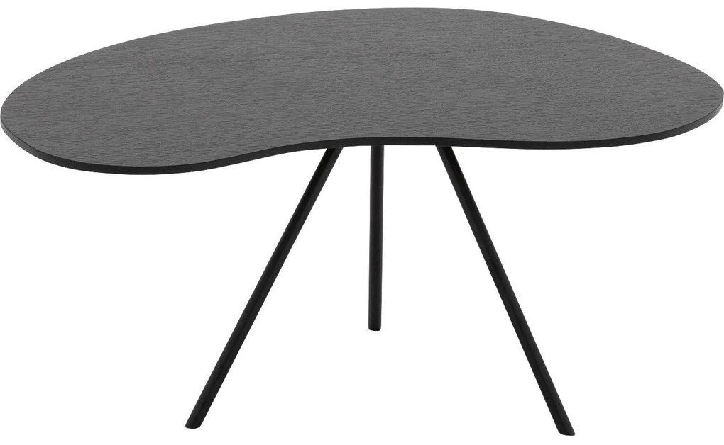 Goossens Salontafel Zyan organisch, hout eiken zwart, modern design, 76 x 36 x 69 cm