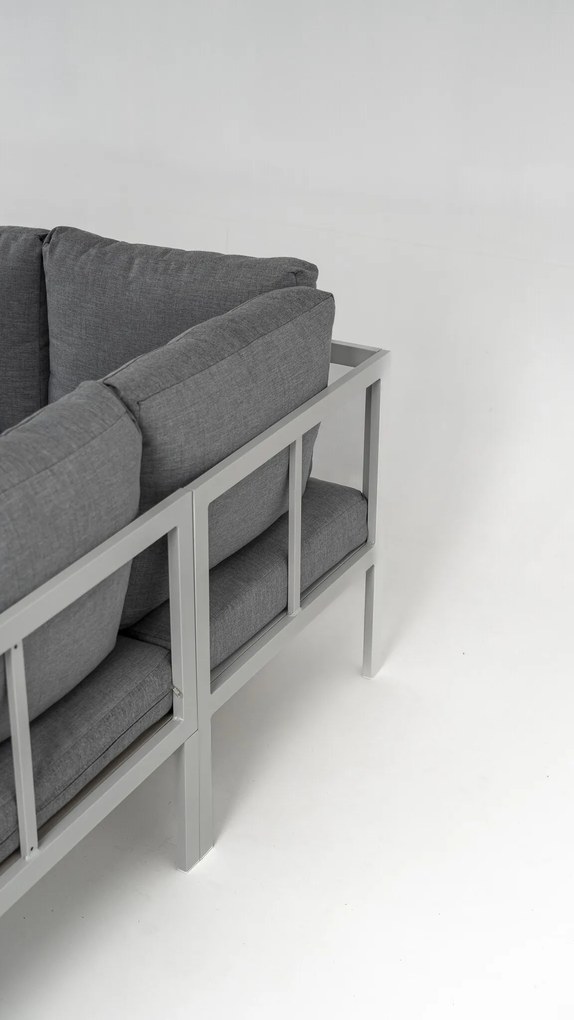 DATHO OUTDOOR Hoek Loungeset - Hawaii - Aluminium - Datho Outdoor - Wit/Lichtgrijs